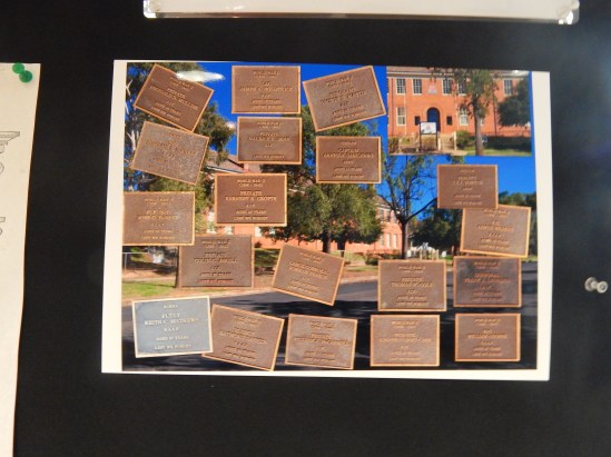 Montage of memorial plaques that are located on the grounds of Parkes High School. Item on loan courtesy of Parkes Historical Society