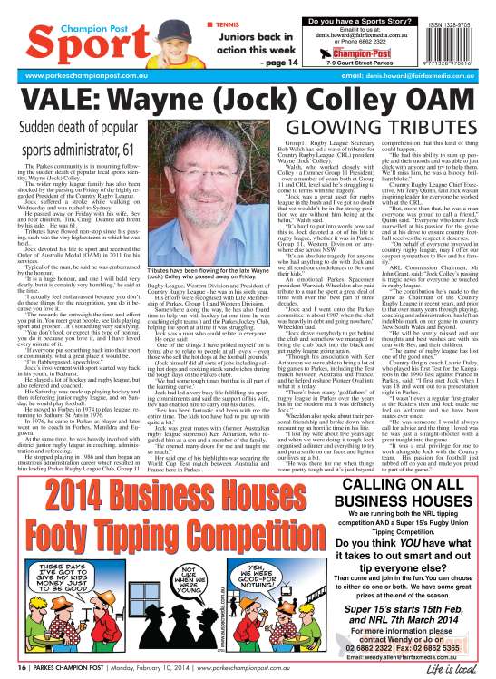 Vale Jock Colley PCP