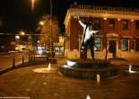 Photograph of Sir Henry Parkes statue and Chamberlain Square at night time. Photograph by Trudy McMaster Photography taken on June 23 2008 and used with permission