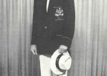 Photograph of Parkes' Ted McGlynn, in uniform prior to the Melbourne Olympic Games in 1956. Source: Parkes: 100 Years of Local Government by Ron Tindall (editor) (1983) Griffin Press Limited: Netley, South Australia, page 303