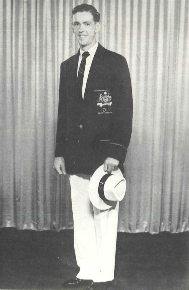 Photograph of Parkes' Ted McGlynn, in uniform prior to the Melbourne Olympic Games in 1956. Source: Parkes: 100 Years of Local Government by Ron Tindall (editor) (1983) Griffin Press Limited: Netley, South Australia, page 303