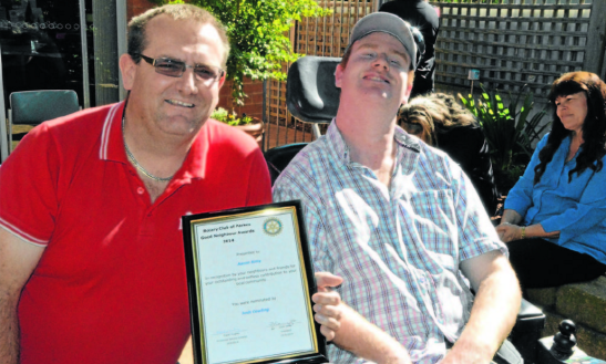 Aaron Kelly (left) was nominated by Josh Cowling (right) Source: Parkes Champion Post 18 May 2014