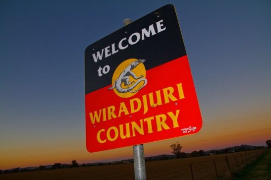 Welcome to Wiradjuri Country sign at Cowra. The Parkes Shire is part of the wide-ranging Wiradjuri nation. Source: Luke Wong, ABC Open website