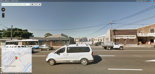 Berne Street is still listed on Google Maps. However it is where the container terminal is situated, the main road in foreground is Princes Highway, St Peters. Source: Google Street View of Berne Street in May 2016, retrieved from https://www.instantstreetview.com/@-33.916113,151.173419,139.1h,1.36p,0.27z January 20th, 2017