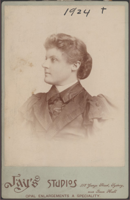 Dagmar Berne circa 1890. The photograph is by Fay's Studios and contributed by State Records NSW. Source: Dictionary of Sydney website