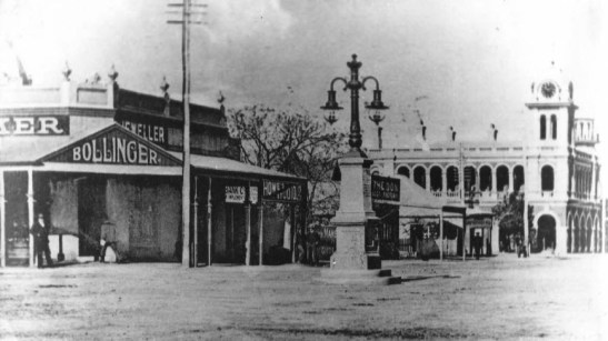 Photograph of the Forbes branch of A.G.F. Bollinger's business about 1906. From 1902 until 1908, the branch was managed by Albert Alexander Cox, brother-in-law to resident architect John Holderness Bates. Source: Forbes Advocate website