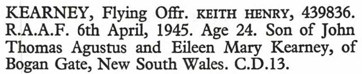 Extract from the Commonwealth War Graves Commission Listing. Retrieved from www.ancestrylibrary.com via Parkes Library's subscription. Original Source: Peter Singlehurst; War Dead of the Commonwealth Cemeteries in the State of Queensland - 2