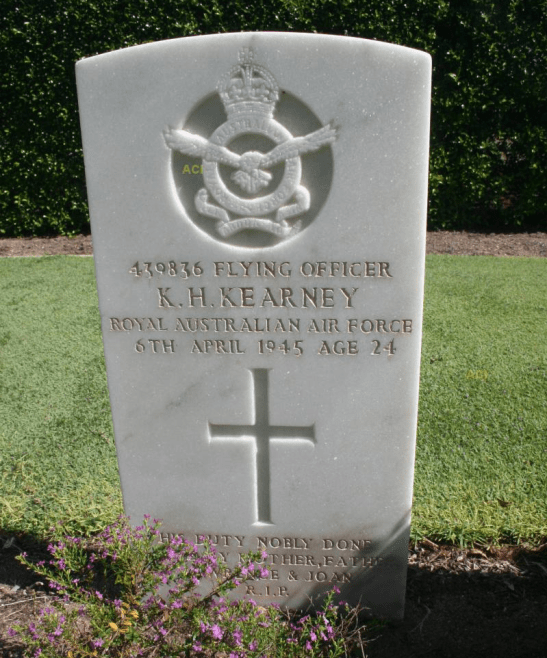 The final resting place of Keith Henry Kearney is in the Belgian Gardens section of Townsville War Cemetery in Queensland. Source: Australian Cemeteries Index website