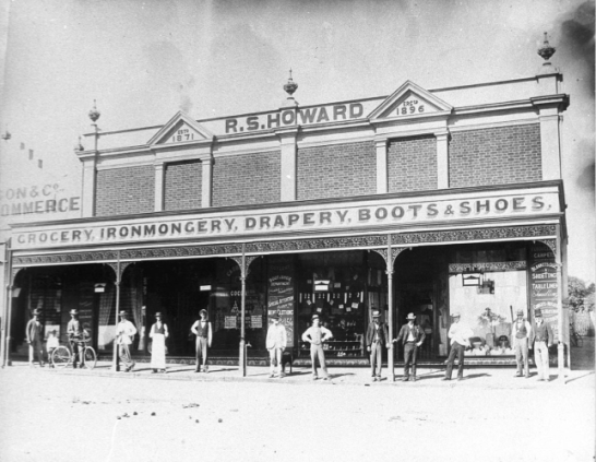 Staff outside R.S. Howard stores, Clarinda Street, Parkes Source: State Library Archives