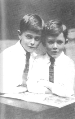 Rawdon Middleton (left) aged ten years and brother Osman aged eight years at Wean, Boggabri in 1927. Source: Middleton, VC by Stuart Bill (1991) East Bentleigh: Stuart & Lucile Bill.
