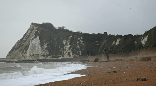 Photograph of Shakespeare Beach in Dover, where Rawdon Middleton's body was washed ashore on February 1, 1943. Source: Flickr website