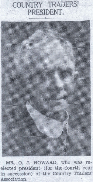 Photograph of O.J. Howard during his presidency of the Country Traders' Association which he also founded. Source: John Howard personal photographs